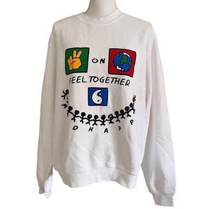 Madhappy Peace on Earth 6th Anniversary Edition Sweatshirt White Medium NEW